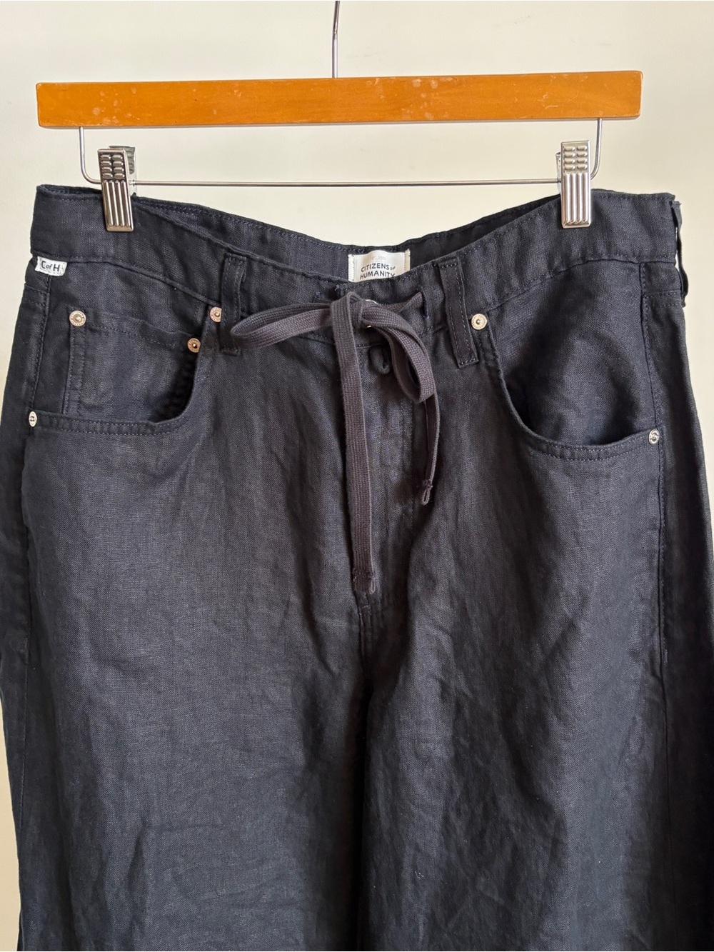 $298 NWOT Citizens Of Humanity “Brynn” Linen Trousers in Dark Blue Sz 29 - Picture 6 of 15